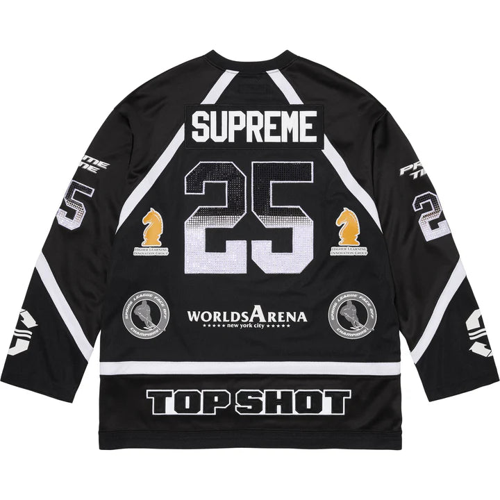 SUPREME RHINESTONE HOCKEY JERSEY BLACK