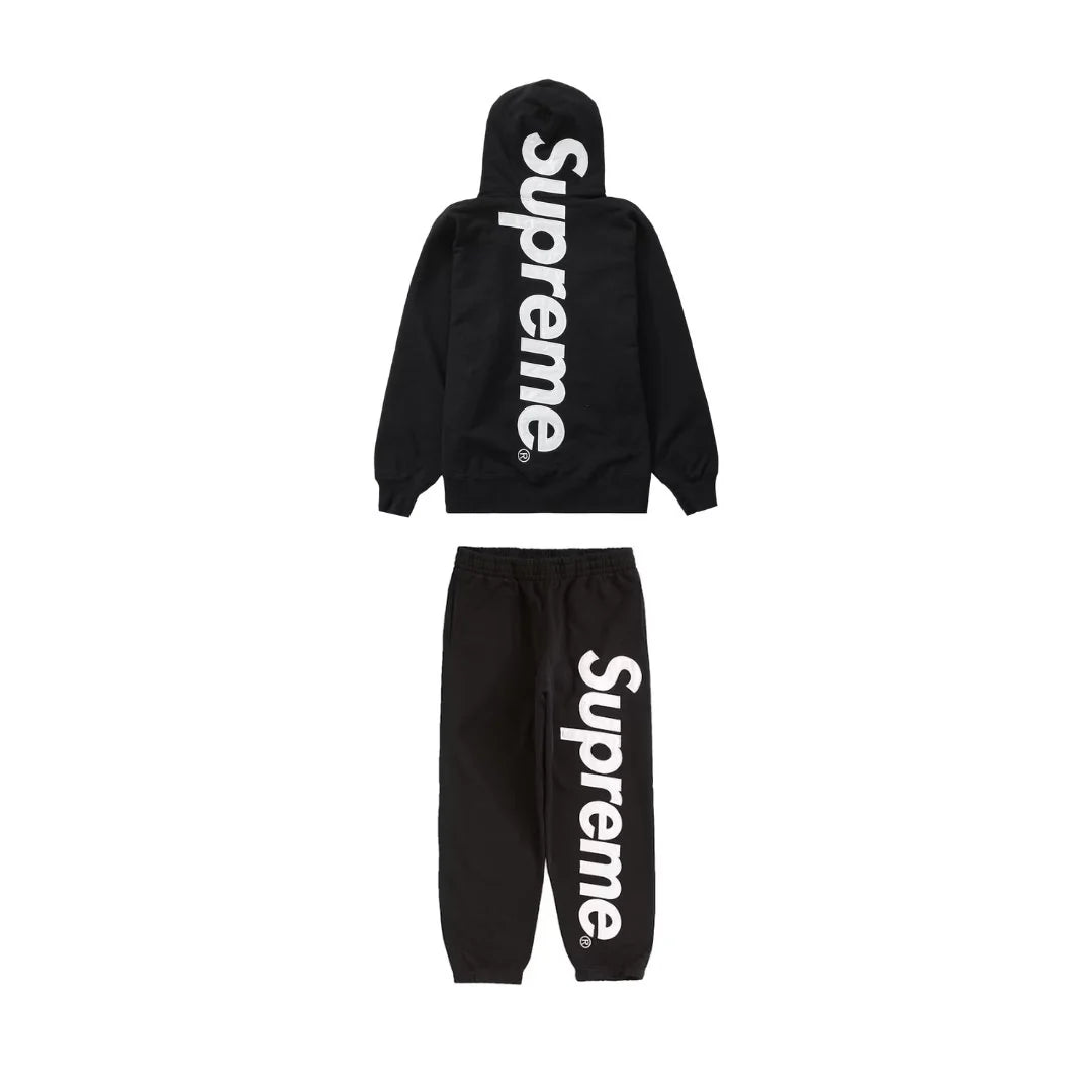 SUPREME SATIN APPLIQUE TRACKSUIT BLACK