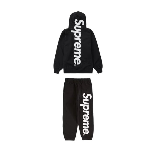 SUPREME SATIN APPLIQUE TRACKSUIT BLACK