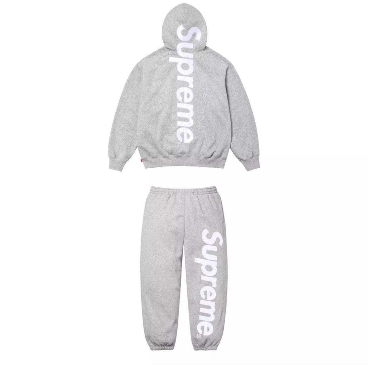 SUPREME SATIN APPLIQUE TRACKSUIT GREY