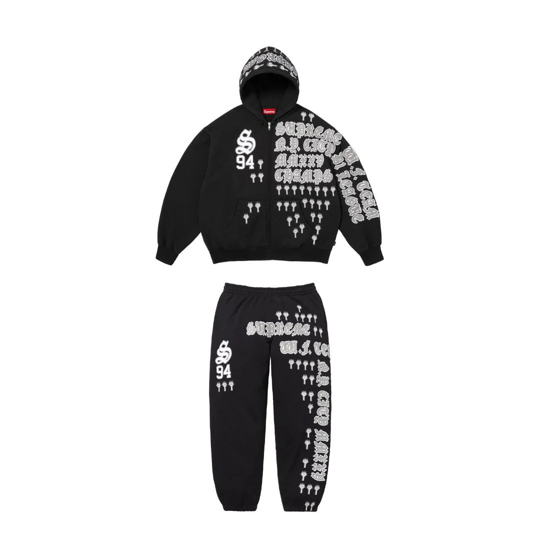 SUPREME LEAGUE CHAMPS ZIP UP TRACKSUIT BLACK