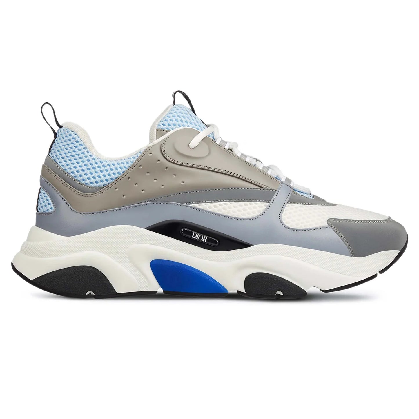 Dior B22 sneaker White Blue Technical Mesh and Gray Calfskin