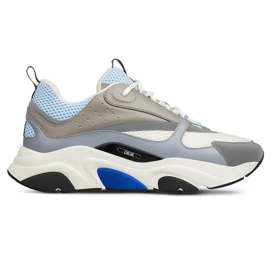 Dior B22 sneaker White Blue Technical Mesh and Gray Calfskin