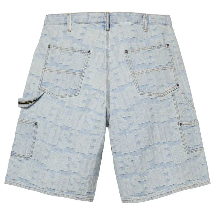 SUPREME REPEAT JACQUARD DOUBLE KNEE DENIM SHORT