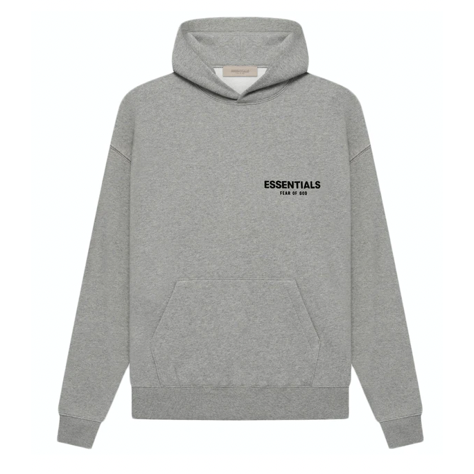 FEAR OF GOD ESSENTIALS LOGO POPOVER HOODY DARK OATMEAL