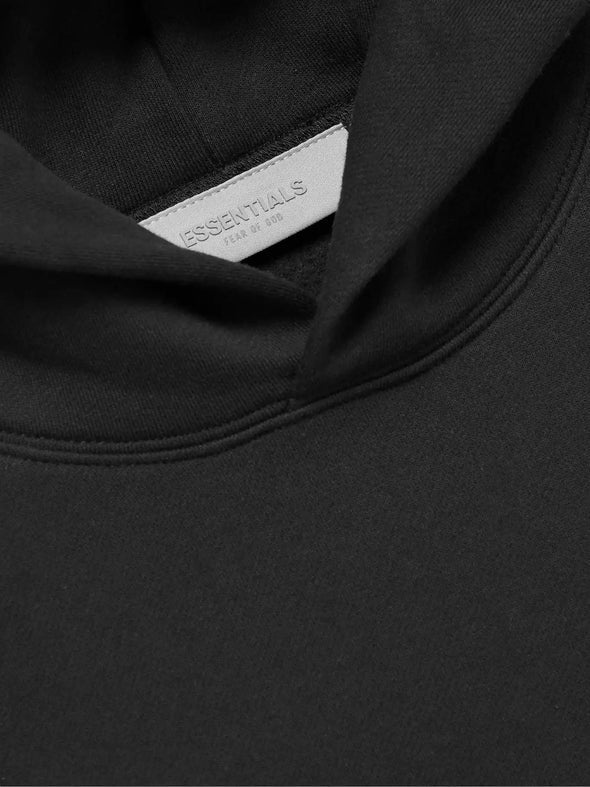 FEAR OF GOD ESSENTIALS LOGO POPOVER HOODY BLACK