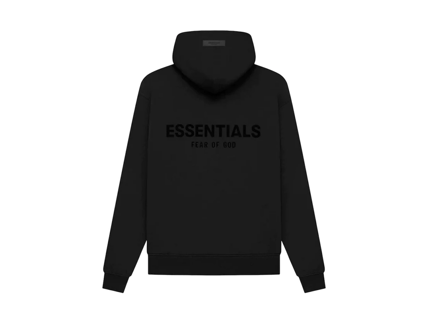 FEAR OF GOD ESSENTIALS LOGO POPOVER HOODY BLACK