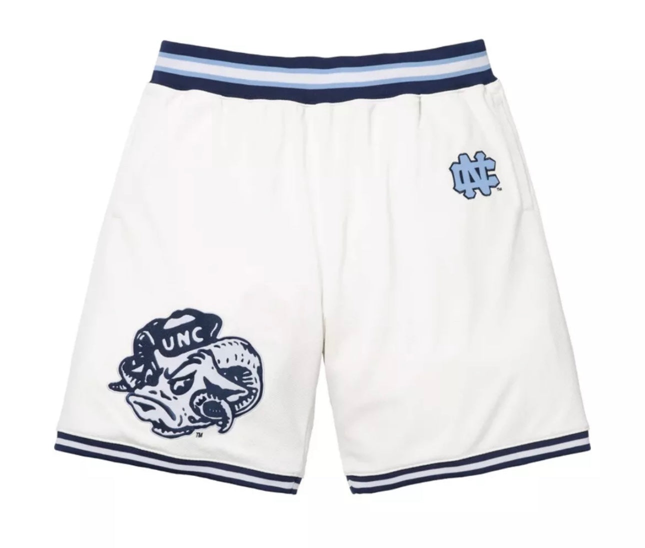 Supreme x Mitchell & Ness NCAA Hockey Shorts White