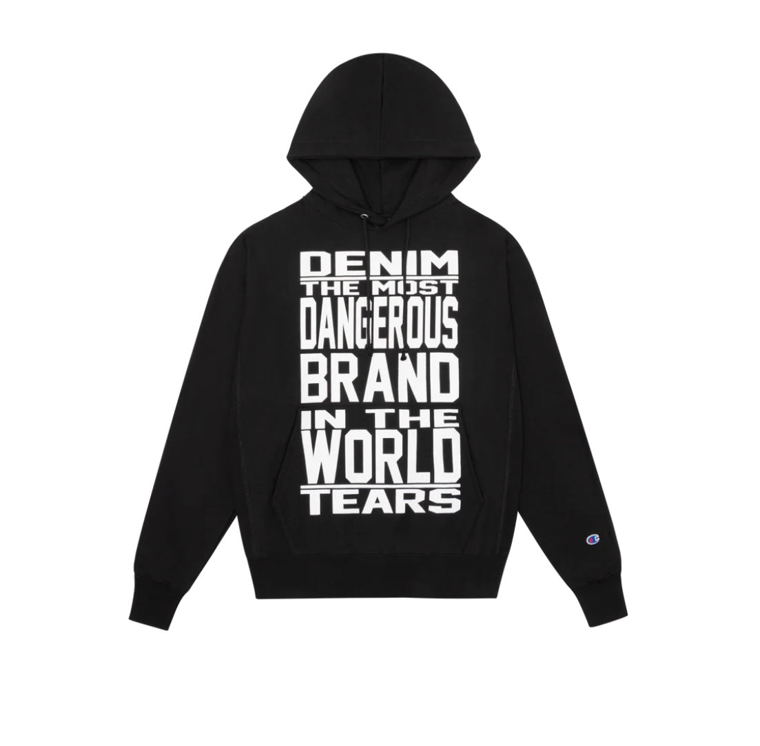 DENIM TEARS HOODIE BLACK