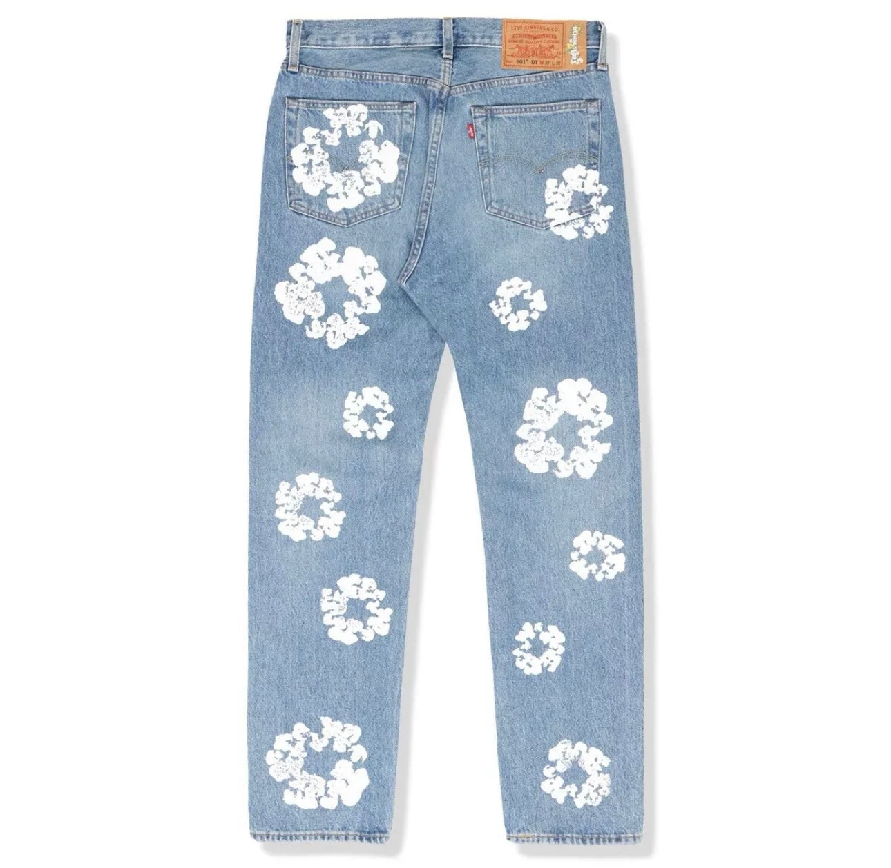 DENIM TEARS X LEVI'S COTTON WREATH JEANS LIGHT WASH