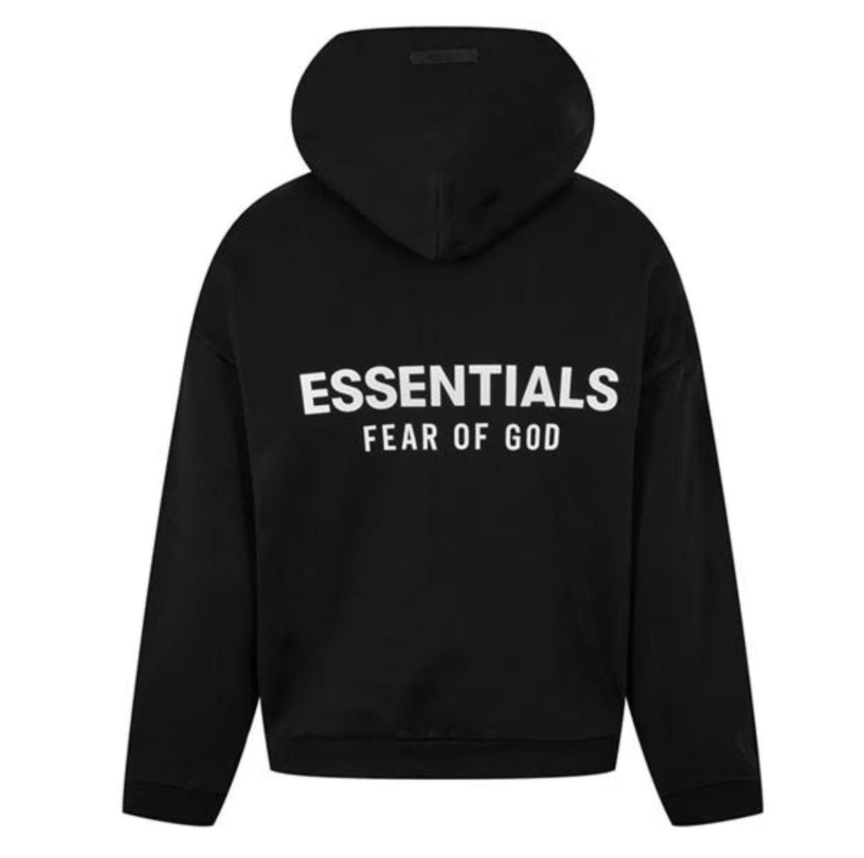 FEAR OF GOD ESSENTIALS LOGO POPOVER HOODY BLACK FW24