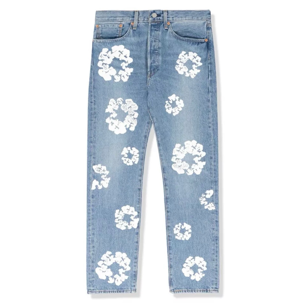 DENIM TEARS X LEVI'S COTTON WREATH JEANS LIGHT WASH