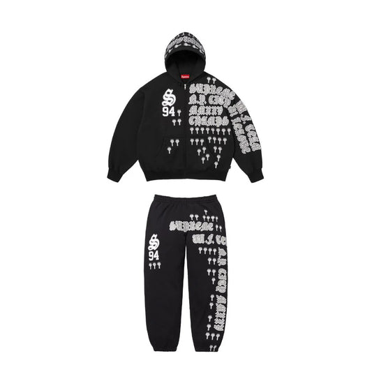SUPREME LEAGUE CHAMPS ZIP UP TRACKSUIT BLACK