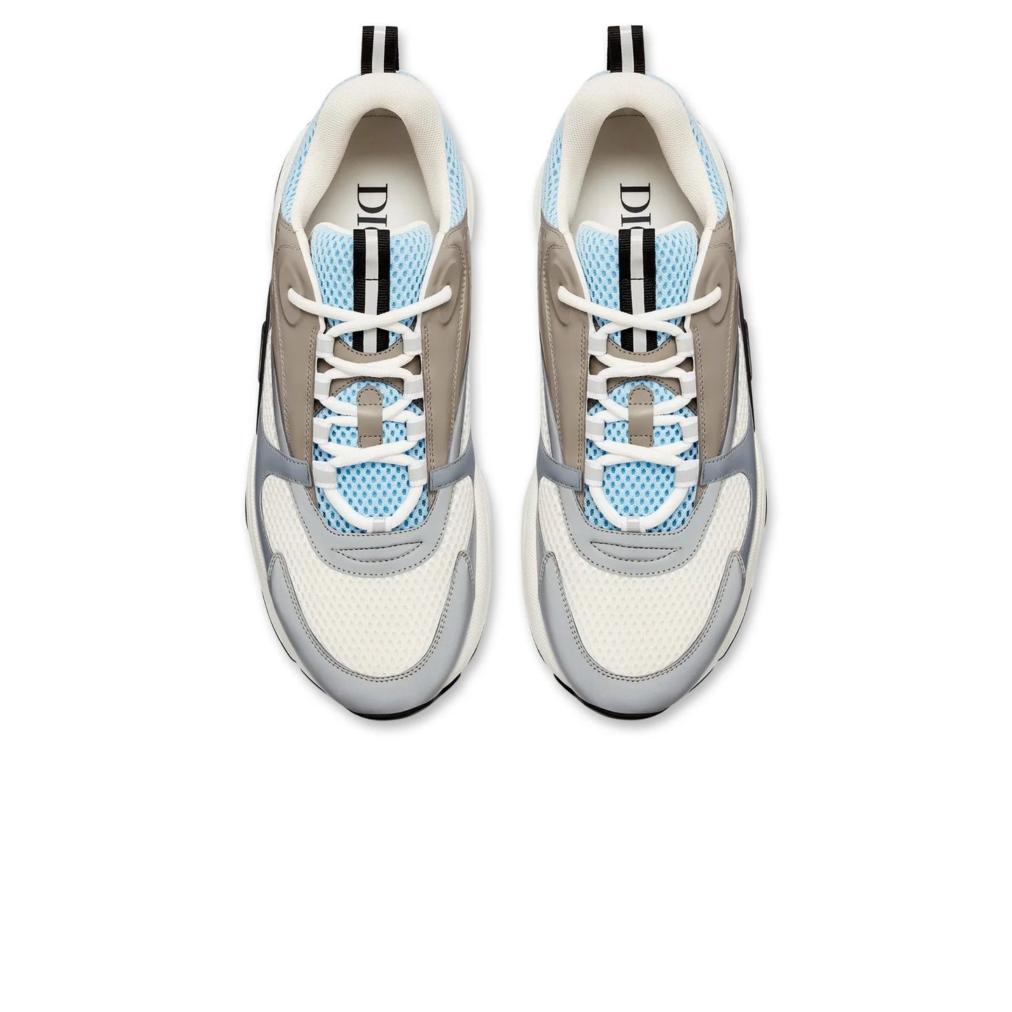 Dior B22 sneaker White Blue Technical Mesh and Gray Calfskin