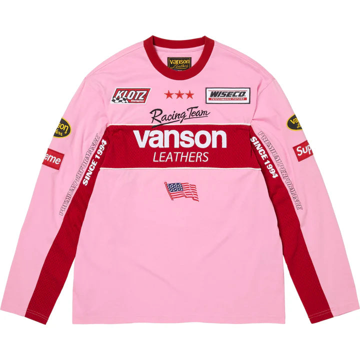 Supreme Vanson Leather L/S Top Pink