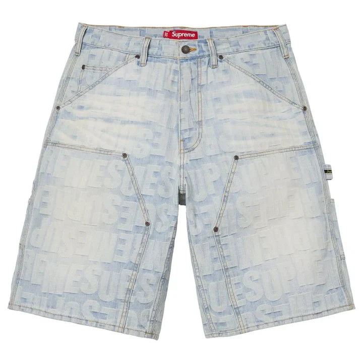SUPREME REPEAT JACQUARD DOUBLE KNEE DENIM SHORT