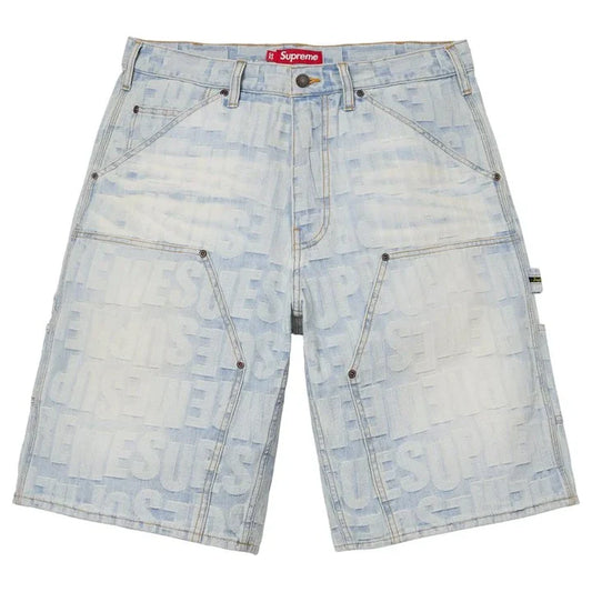SUPREME REPEAT JACQUARD DOUBLE KNEE DENIM SHORT