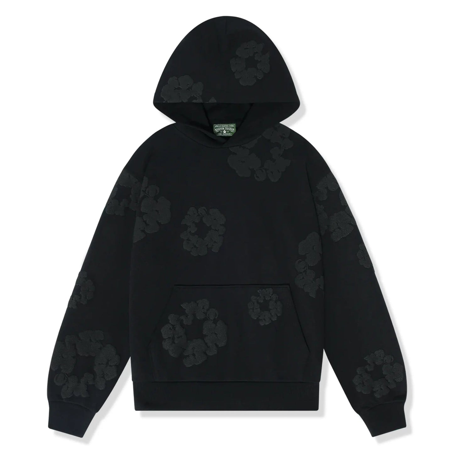 DENIM TEARS COTTON WREATH HOODIE BLACK MONOCHROME