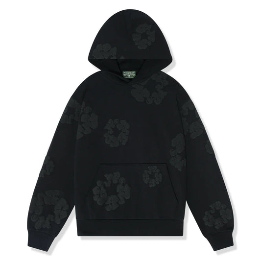 DENIM TEARS COTTON WREATH HOODIE BLACK MONOCHROME